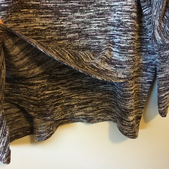 Lava Purple Marled Knit Rayon Blend Dolman Sleeve Wrap Hem Pullover - Picture 5 of 15